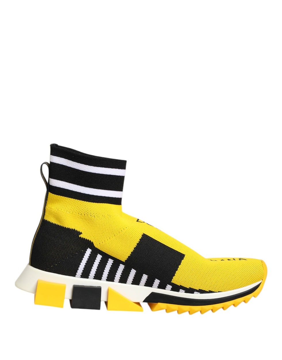 Thumbnail: Dolce & Gabbana Yellow Black Sorrento Socks Sneakers Shoes