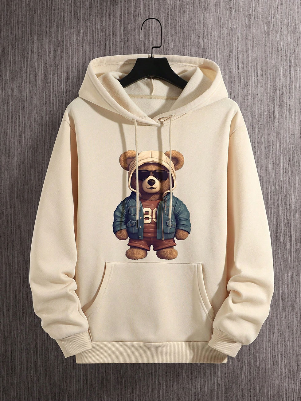Cool Bear Print Hoodie