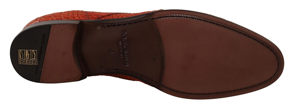 Thumbnail: Dolce & Gabbana Orange Exotic Leather Dress Derby Shoes