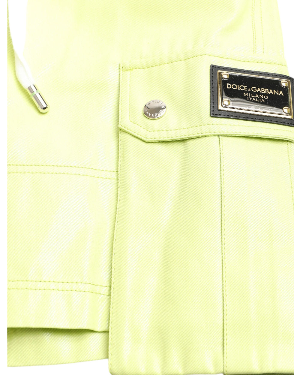 Thumbnail: Dolce & Gabbana Light Green Cotton Men Cargo Bermuda Shorts