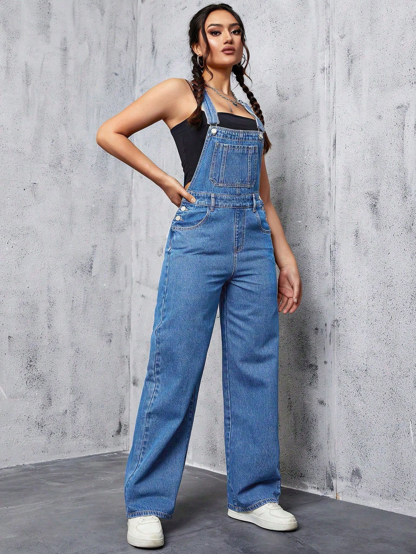 Sleeveless Denim Jumpsuit