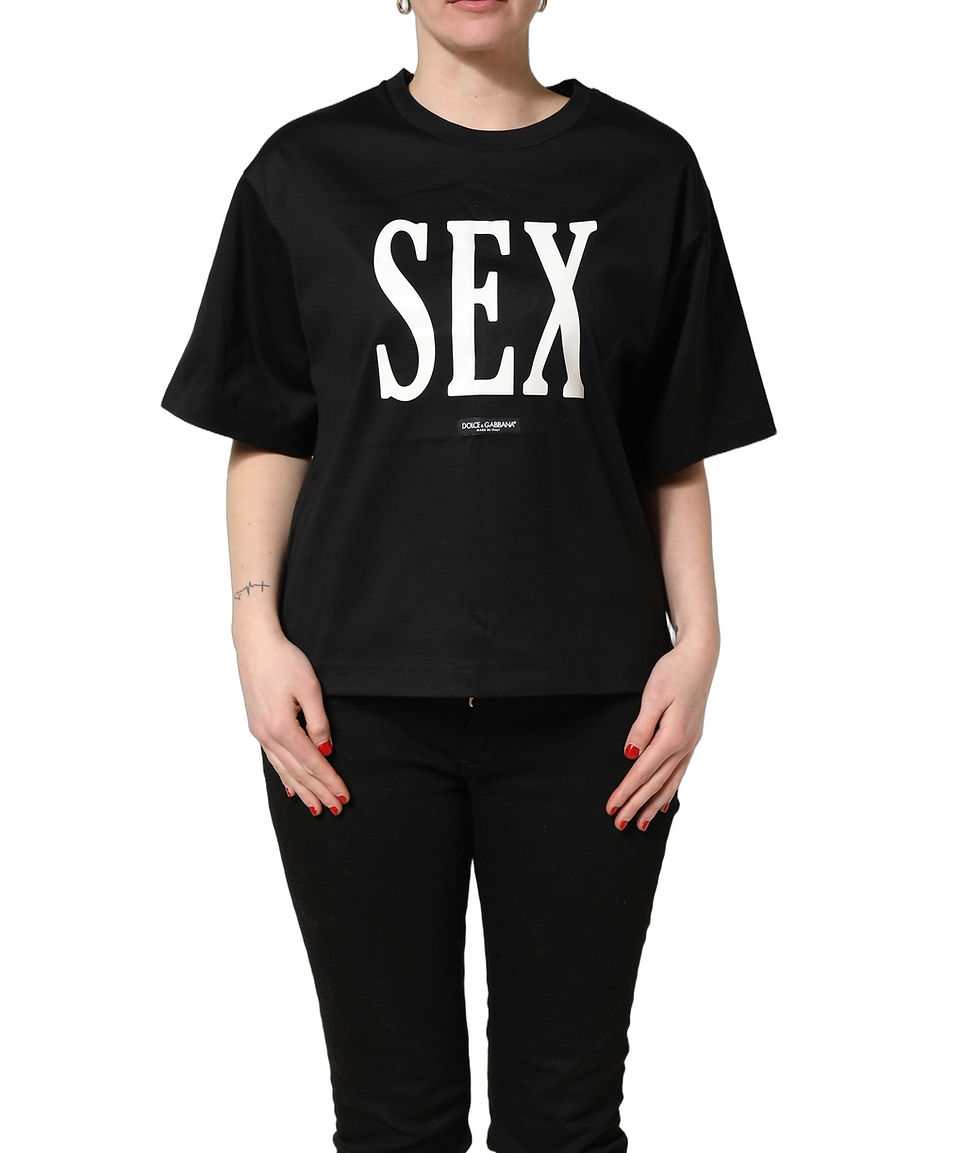 Thumbnail: Dolce & Gabbana Black Jersey Graphic Short Sleeve Crew Neck T-shirt