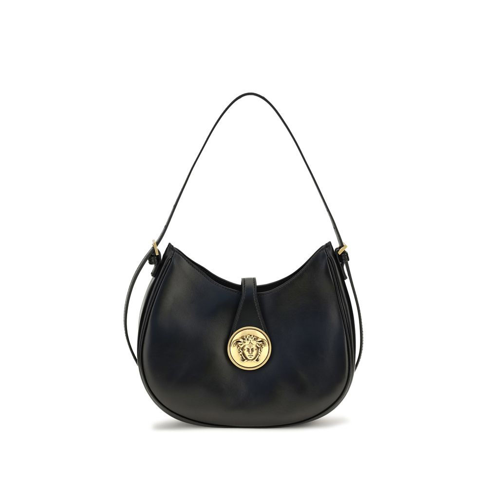 Versace Black Calf Leather Bos Taurus Shoulder Bag