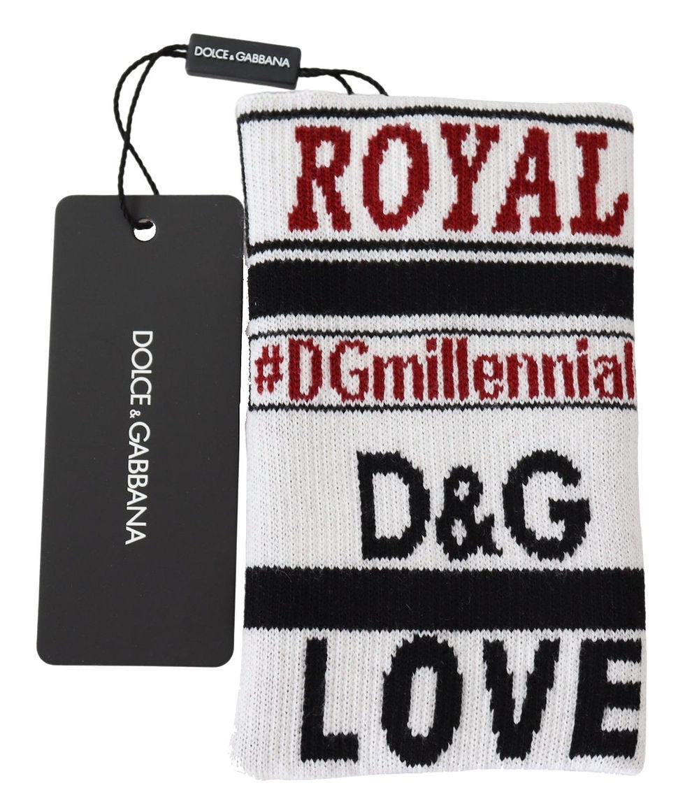 Thumbnail: Dolce & Gabbana Multicolor Wool Knit D&G Love Wristband Wrap