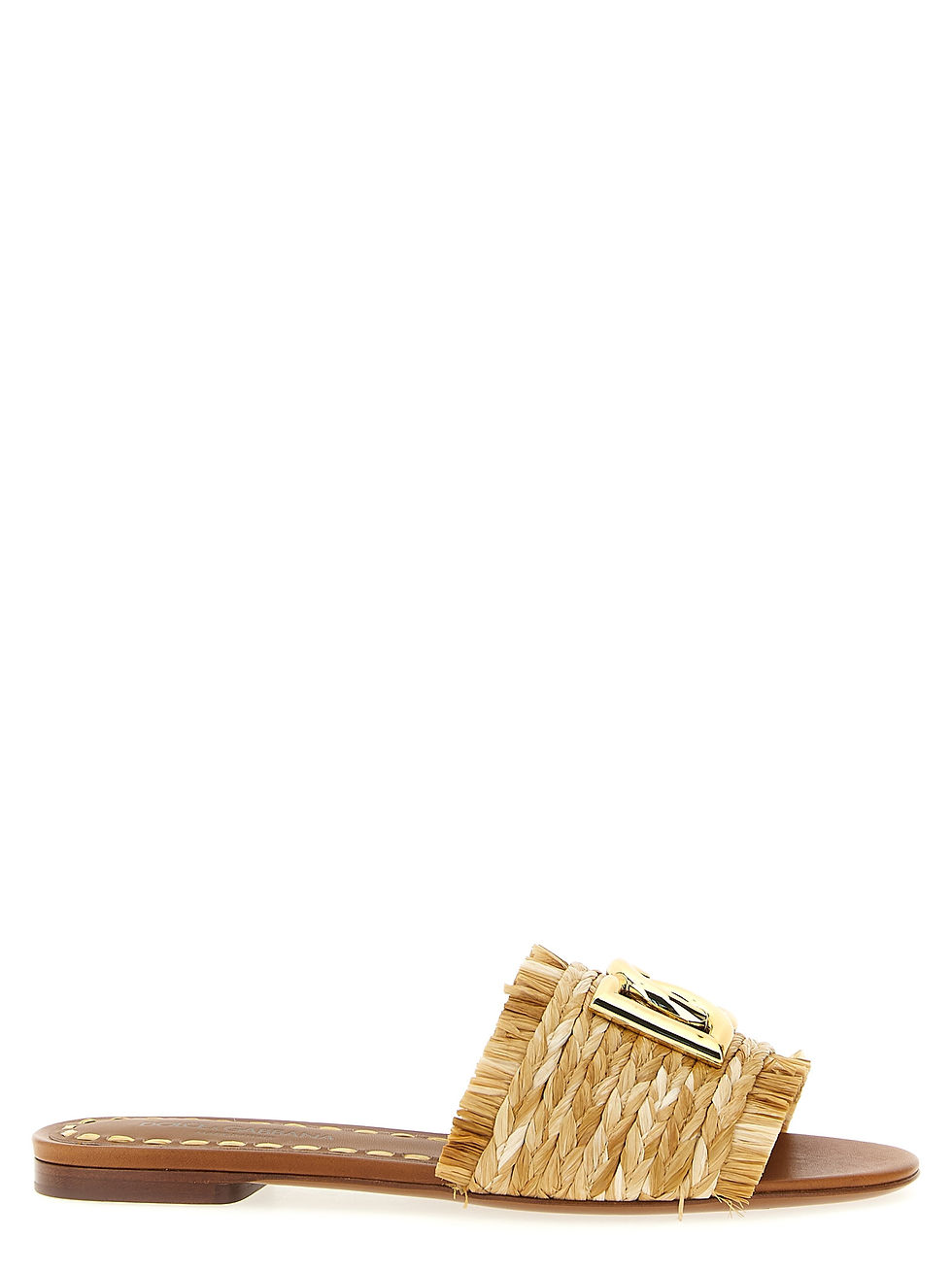 Thumbnail: Dolce & Gabbana Brown Raffia Slides