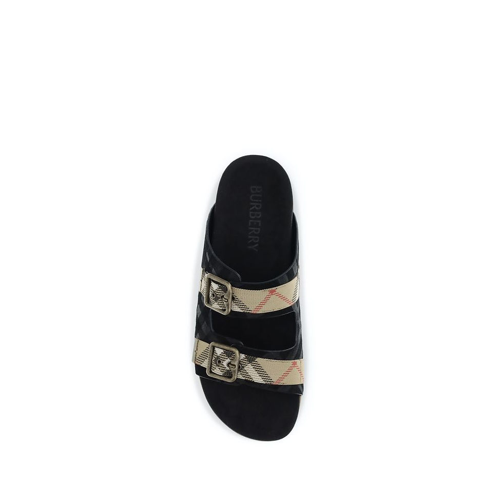 Thumbnail: Burberry Multicolor Rubber Flat Sandals