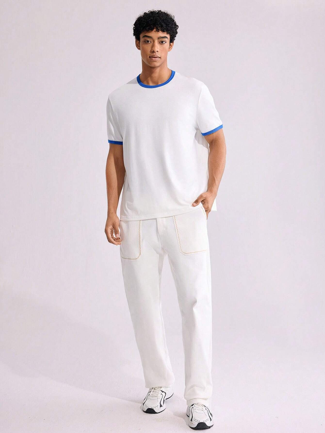 White Washed Wide Leg Trousers