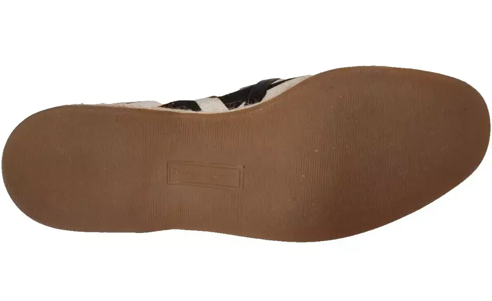 Thumbnail: Dolce & Gabbana Black White Stripes Slip On Espadrille Shoes