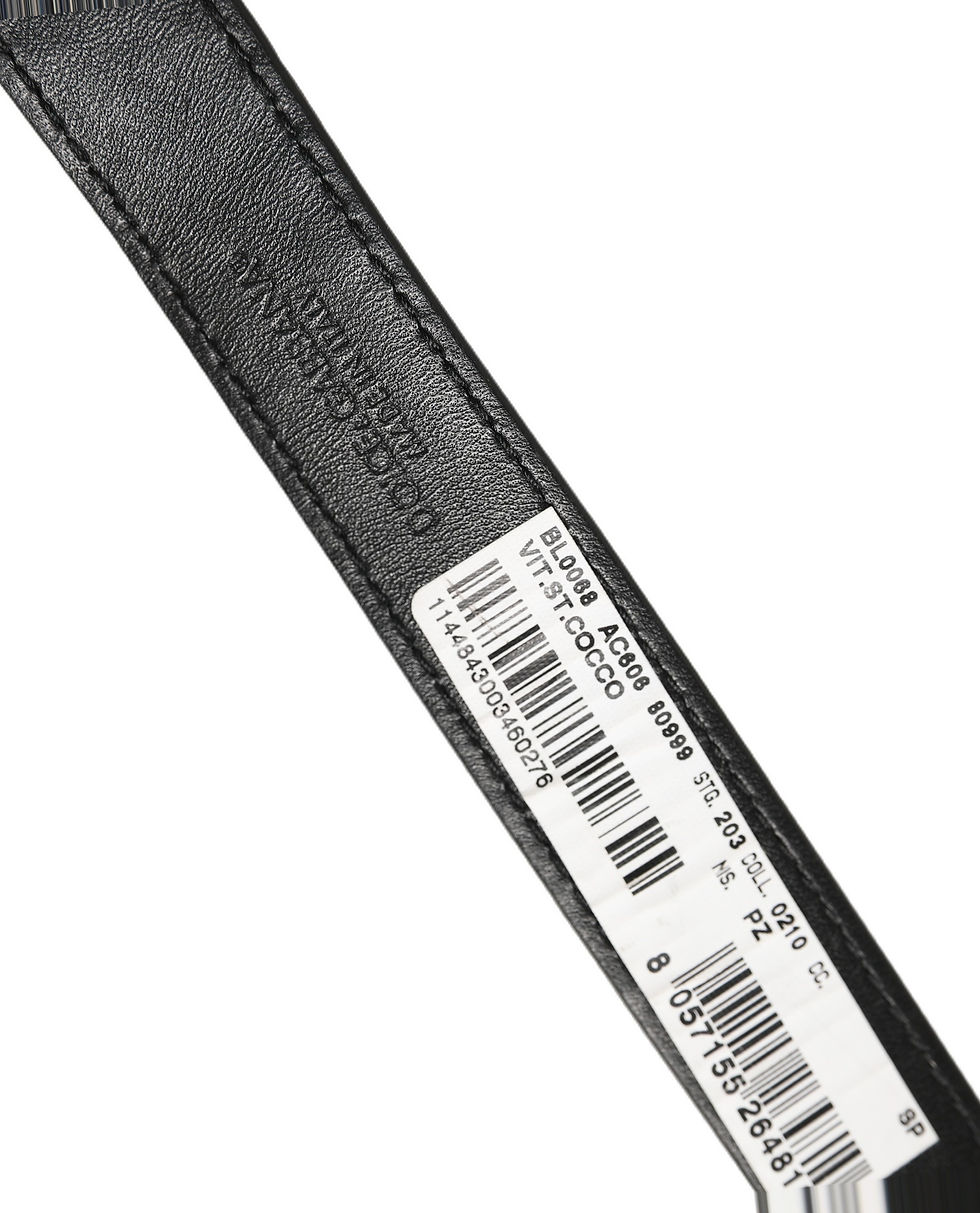 Thumbnail: Dolce & Gabbana Black Textured Leather Gold Buckle Belt Strap Bracelet