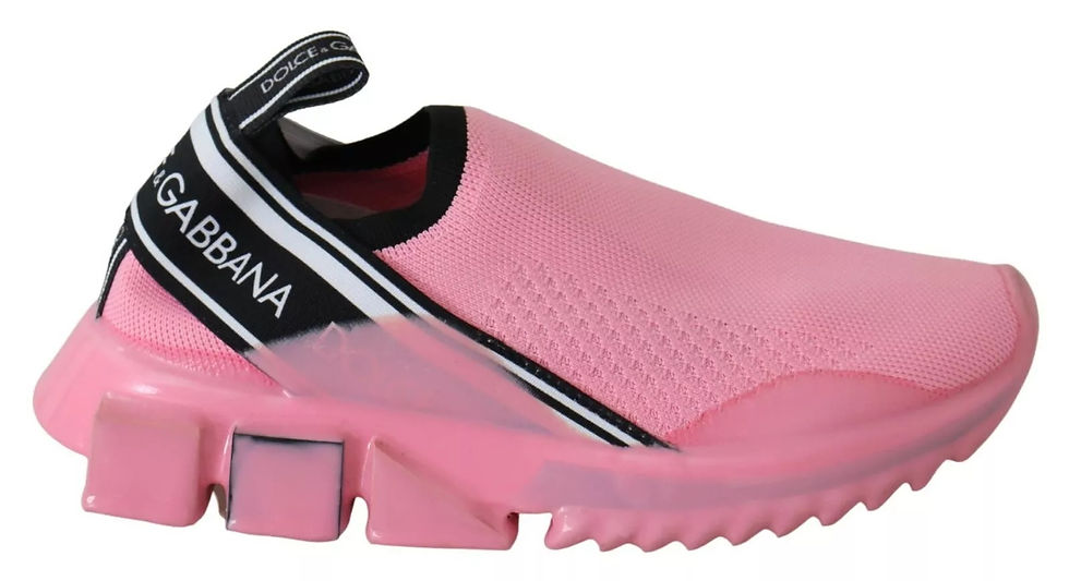 Thumbnail: Dolce & Gabbana Pink Low Top Sorrento Sneakers Slip On Casual Shoes