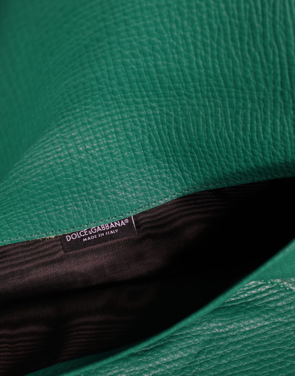 Thumbnail: Dolce & Gabbana Green Leather Handbag Clutch Mini Purse Pouch Tablet Case