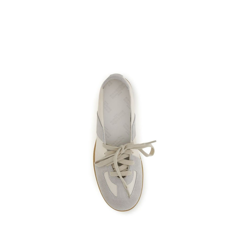 Thumbnail: Maison Margiela Beige Calf Leather Bos Taurus Ballet Flats