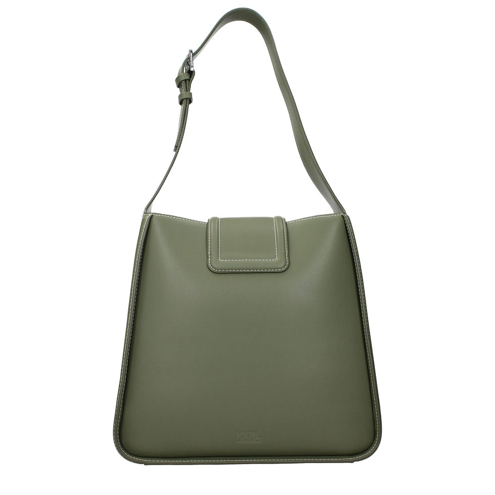 Thumbnail: Karl Lagerfeld Green Leather Shoulder Bag