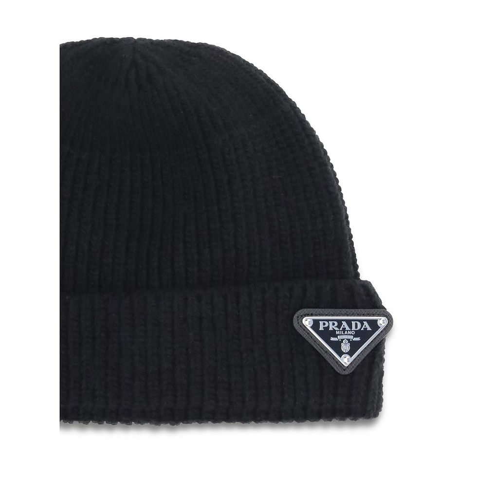 Thumbnail: Prada Black Wool Oves Aries Beanie