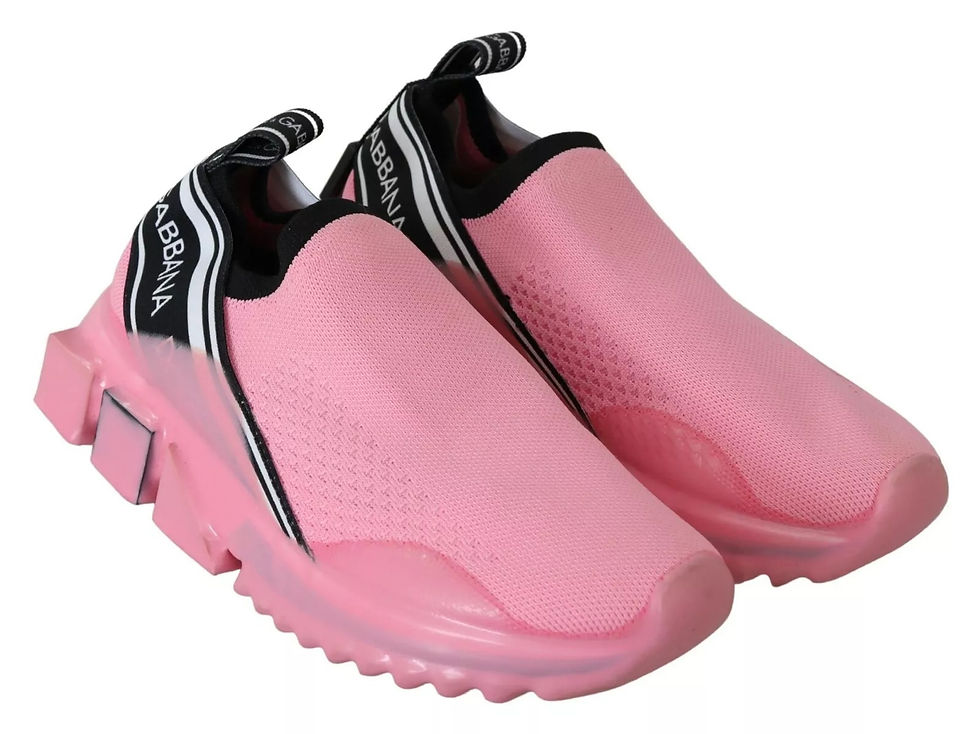 Thumbnail: Dolce & Gabbana Pink Low Top Sorrento Sneakers Slip On Casual Shoes