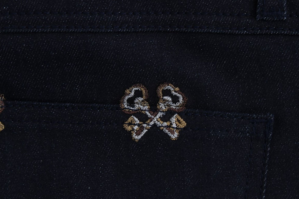 Thumbnail: Dolce & Gabbana Blue Key Embroidered Slim Fit KATE Jeans