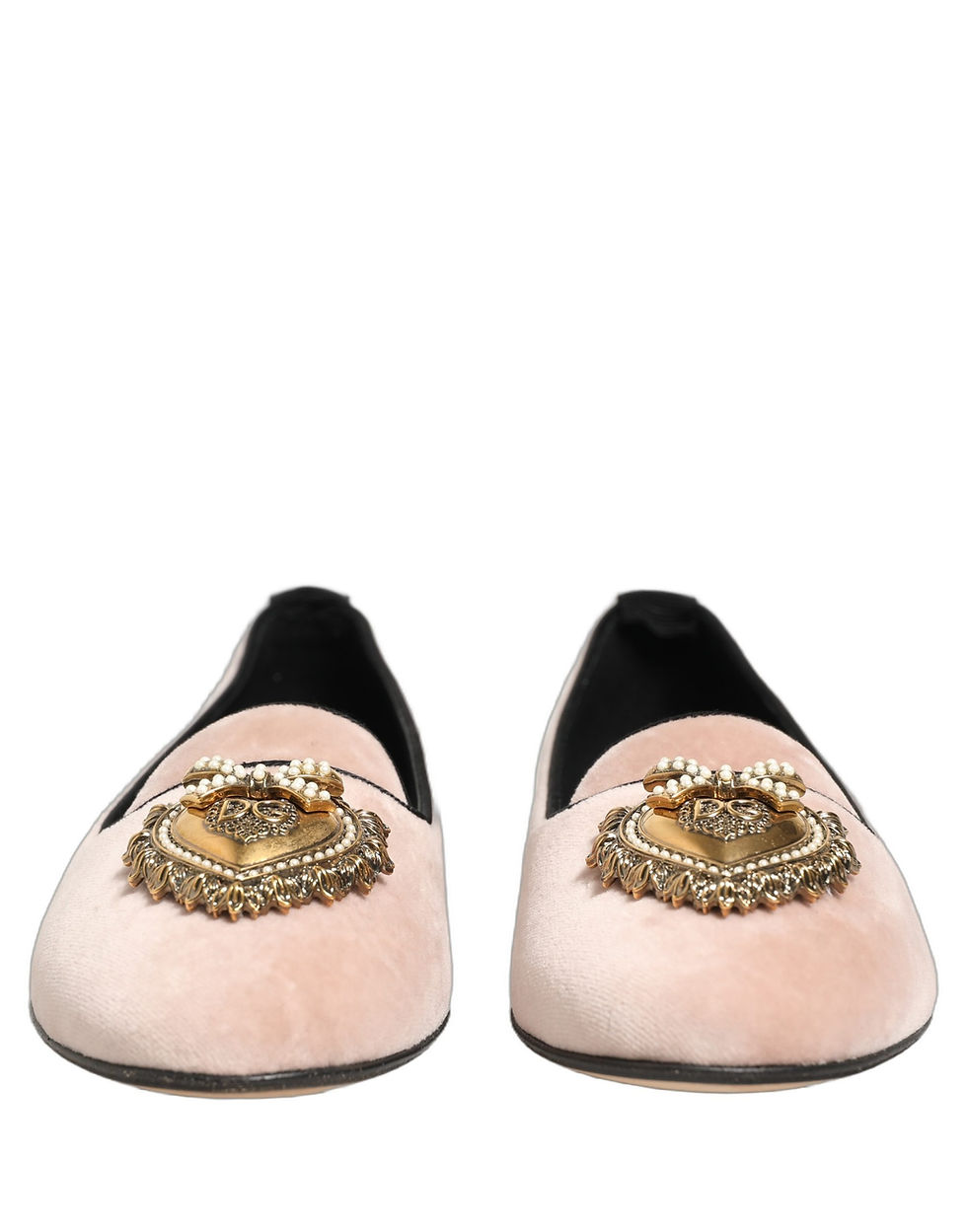 Thumbnail: Dolce & Gabbana Pink Velvet Devotion Loafers Flats Shoes