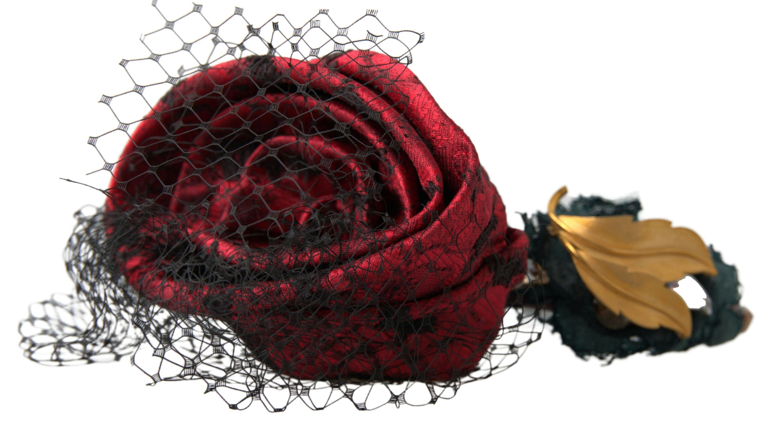 Dolce & Gabbana Red with multicolor Rose Silk Crystal Netted Logo Diadem
