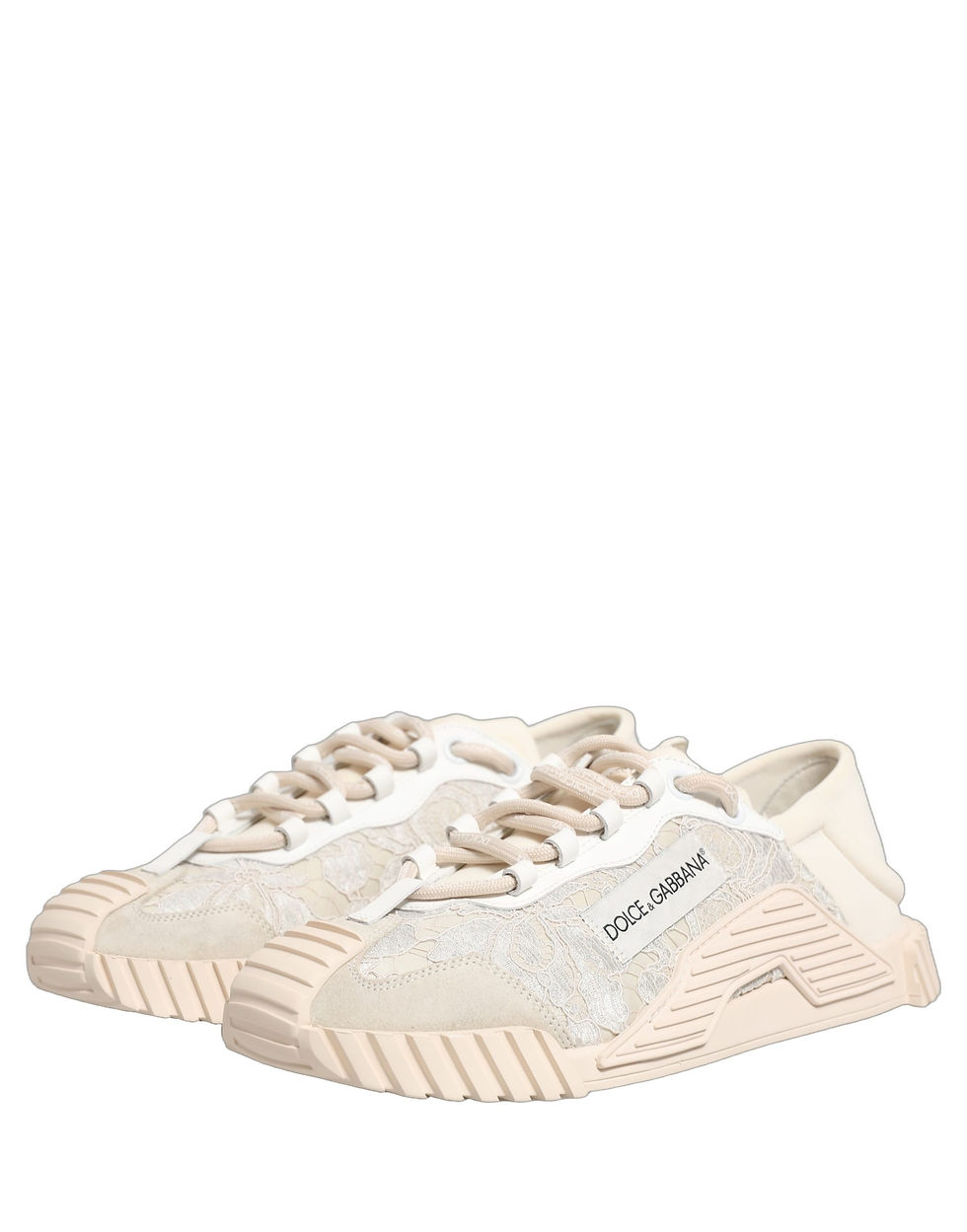 Thumbnail: Dolce & Gabbana White Lace NS1 Low Top Sneaker Sports Shoes
