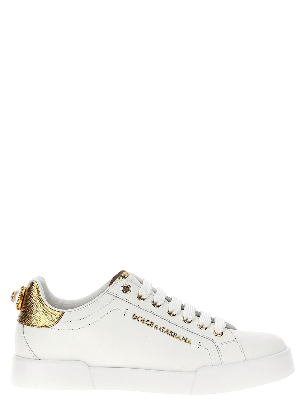Thumbnail: Dolce & Gabbana Gold Calfskin Low Top Sneakers