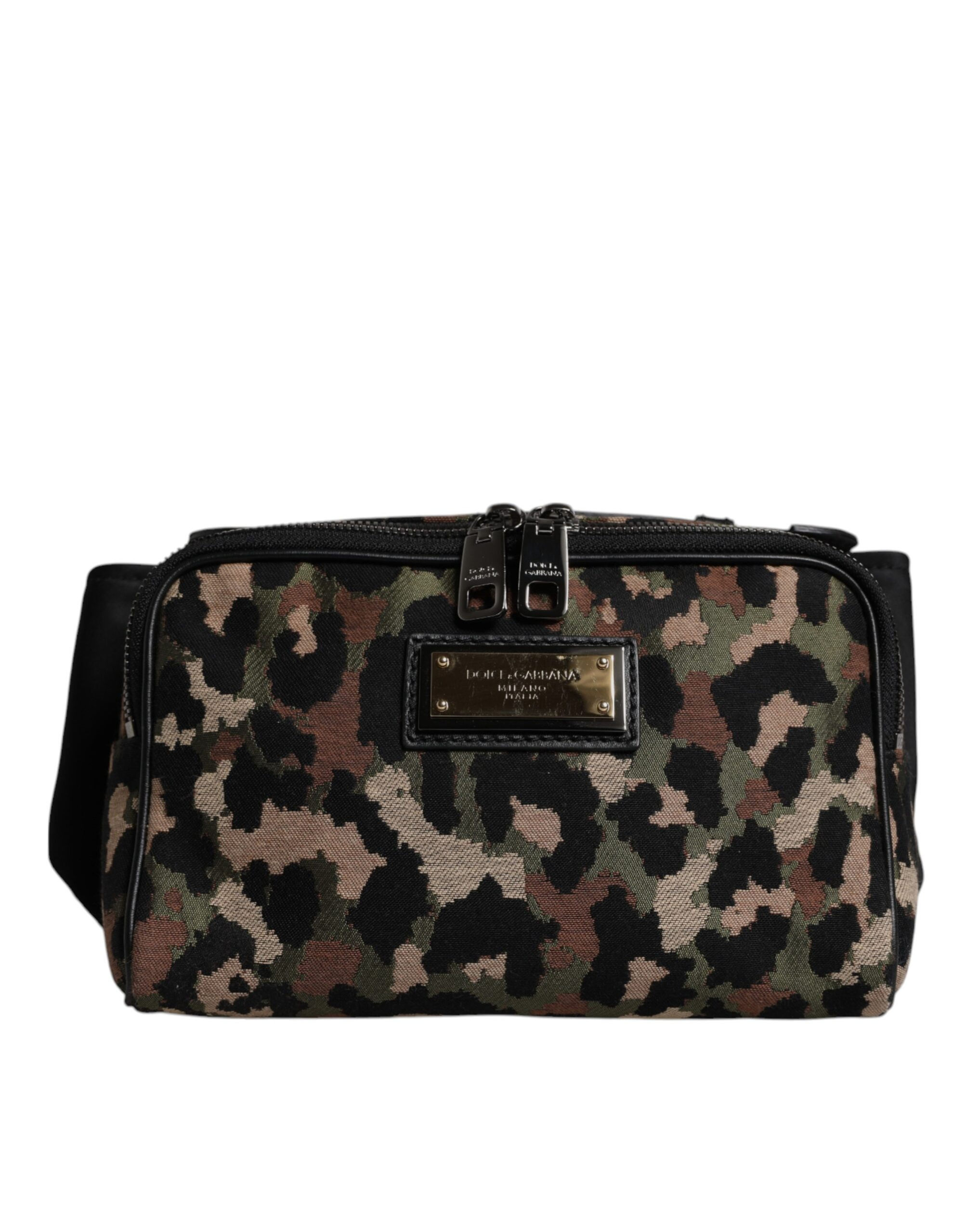 Dolce & Gabbana Multicolor Leopard DG Logo Belt Waist Fanny Pack Bag