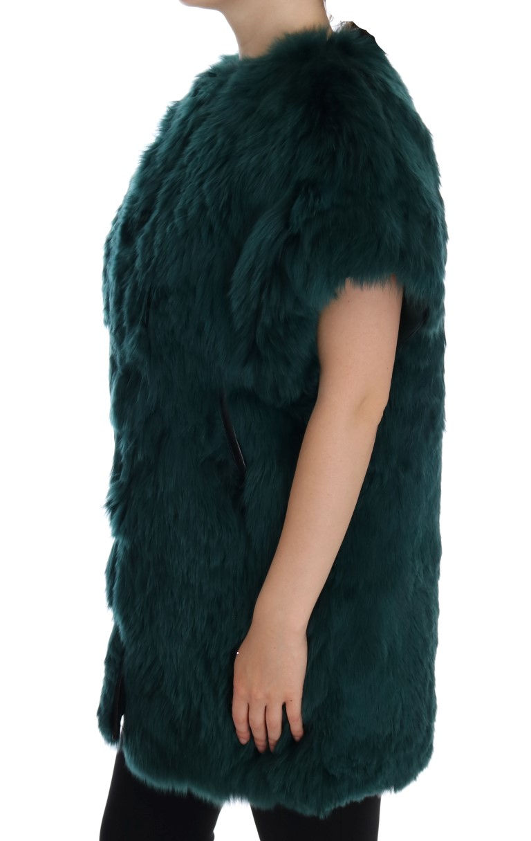 Thumbnail: Dolce & Gabbana Green Alpaca Fur Vest Sleeveless Jacket