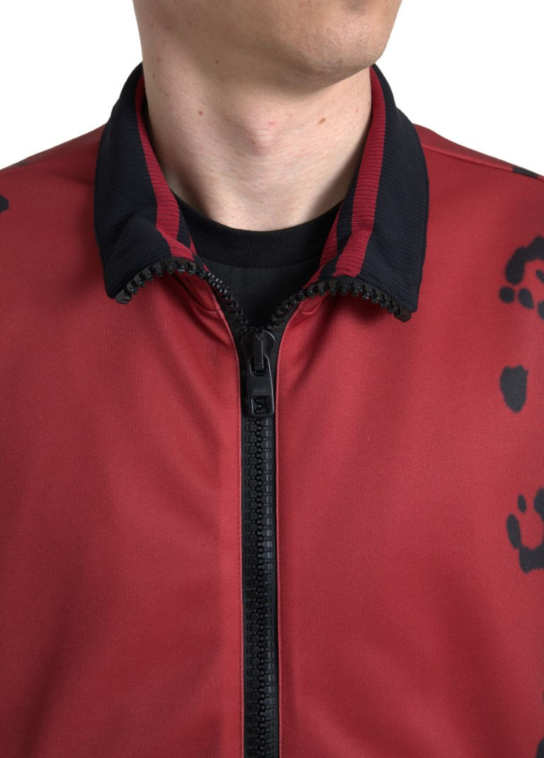Thumbnail: Dolce & Gabbana Red Leopard Polyester Bomber Full Zip  Jacket