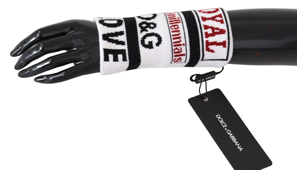 Thumbnail: Dolce & Gabbana Multicolor Wool Knit D&G Love Wristband Wrap