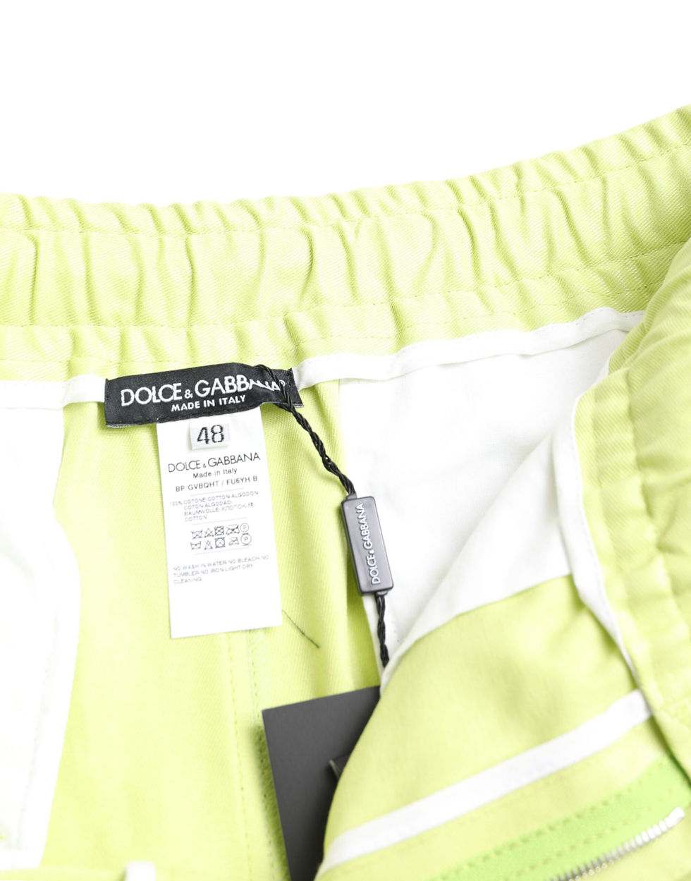 Thumbnail: Dolce & Gabbana Light Green Cotton Men Cargo Bermuda Shorts