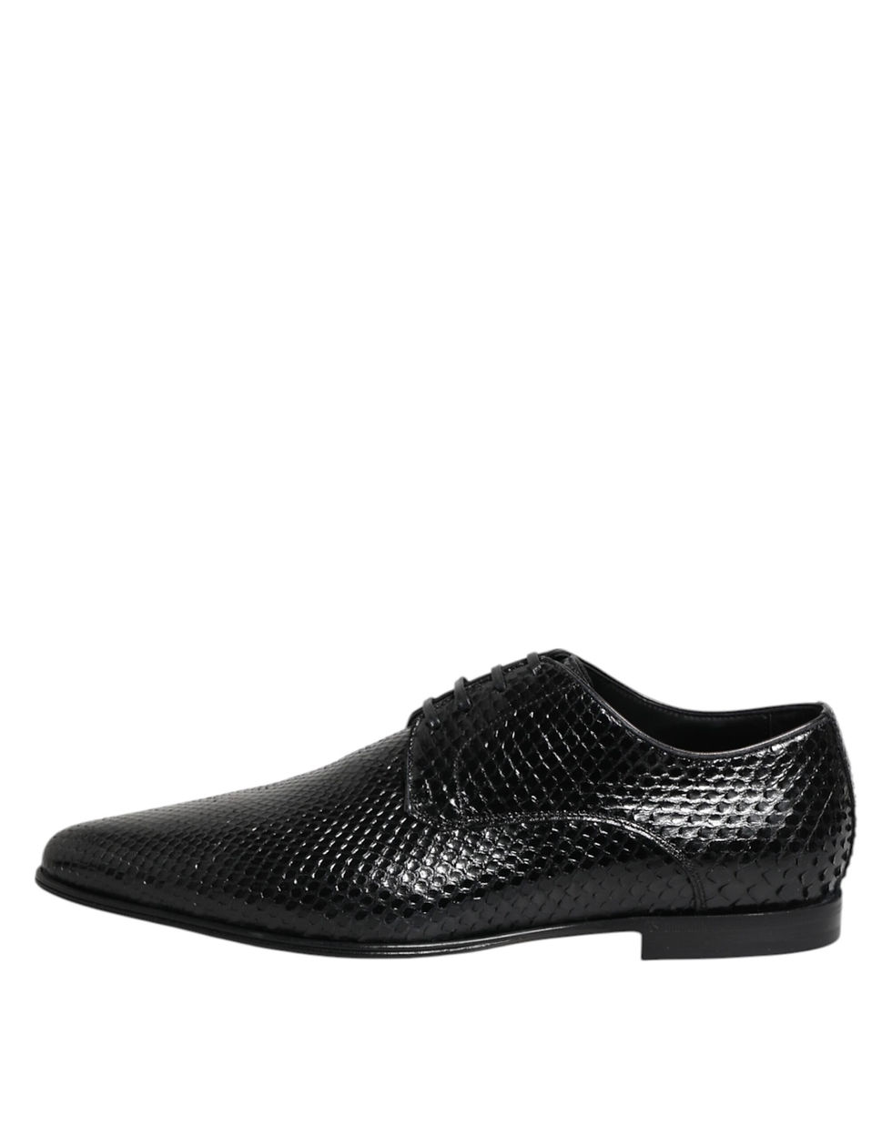 Thumbnail: Dolce & Gabbana Black Exotic Leather Lace Up Derby Shoes