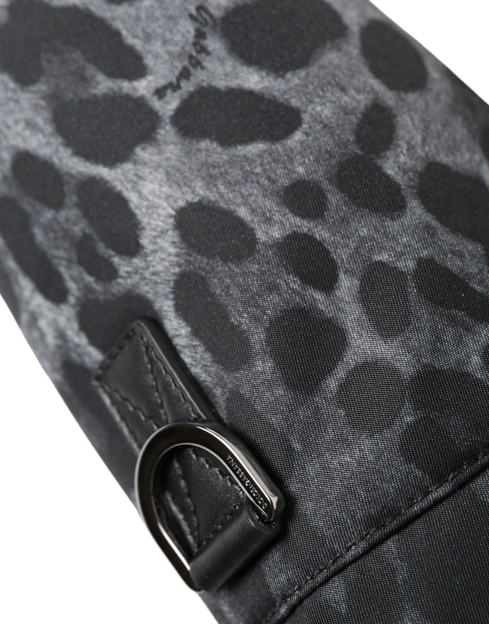 Thumbnail: Dolce & Gabbana Black Leopard Round Slim Tote Bottle Cage Bag