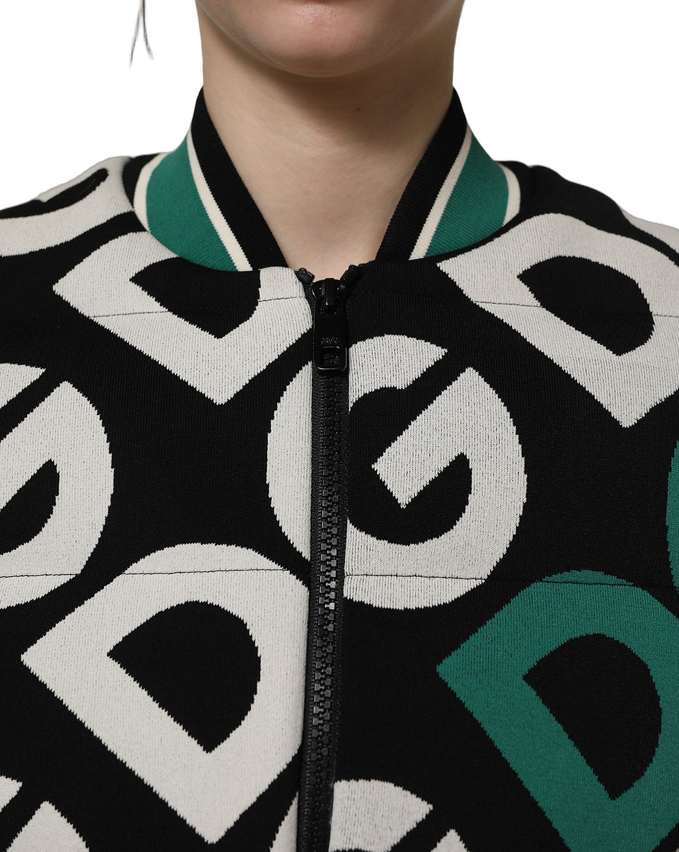 Thumbnail: Dolce & Gabbana Multicolor Logo Full Zip Bomber Jacket