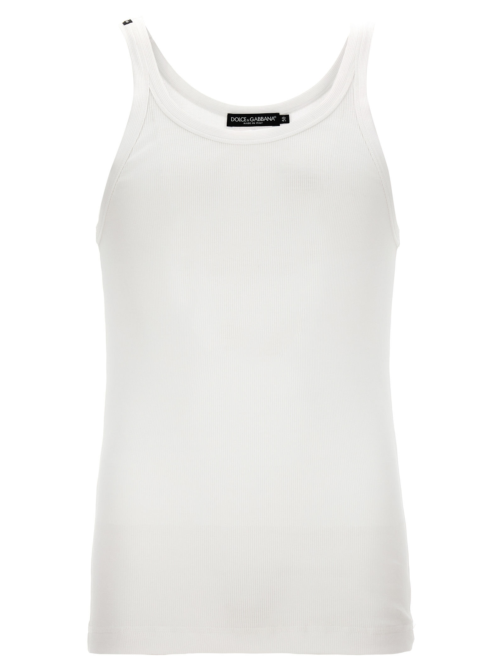 Dolce & Gabbana White Cotton Tank Tops