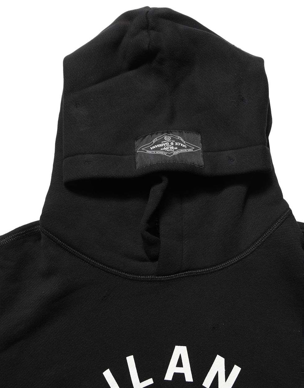 Thumbnail: Dolce & Gabbana Black Cotton Milano1984 Print Hoodie Sweater