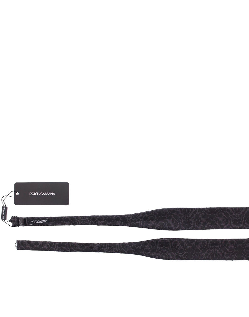 Thumbnail: Dolce & Gabbana Gray Black Wool Silk Bow Tie