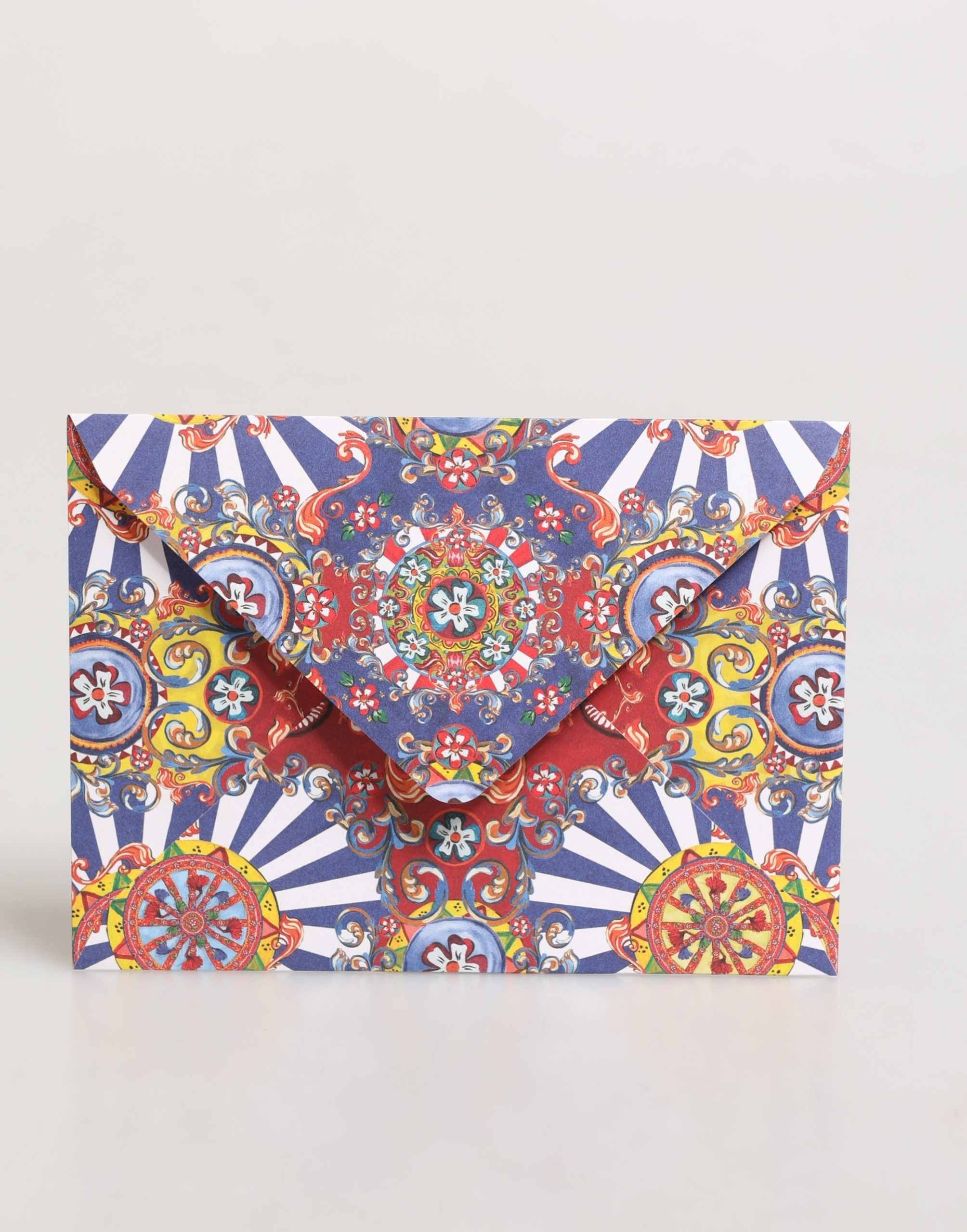 Dolce & Gabbana Multicolor Carretto Siciliano Envelope Post Card Holder