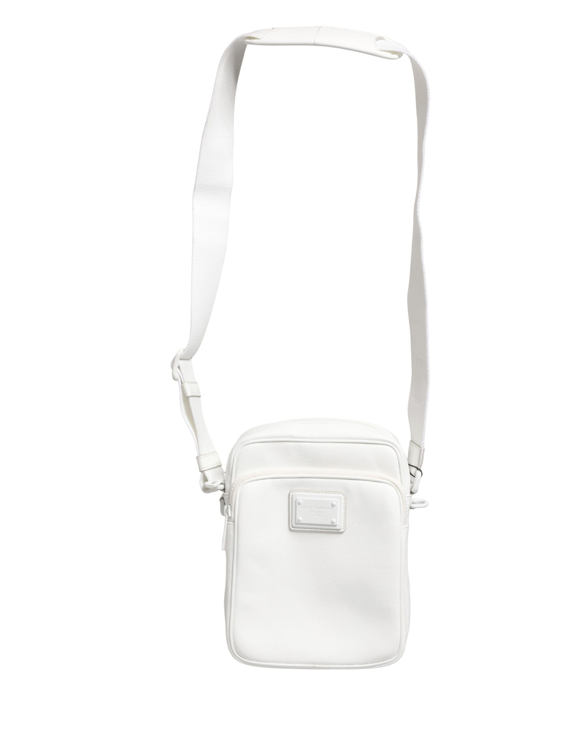 Dolce & Gabbana White Logo Plaque Crossbody Shoulder Borse Men Bag
