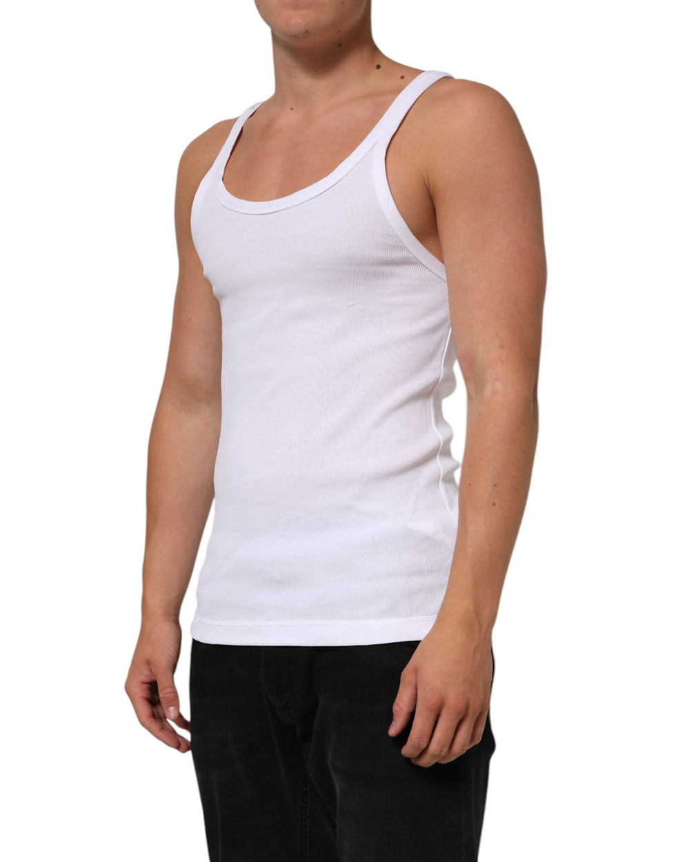 Thumbnail: Dolce & Gabbana White Sleeveless Round Neck Tank Top T-shirt
