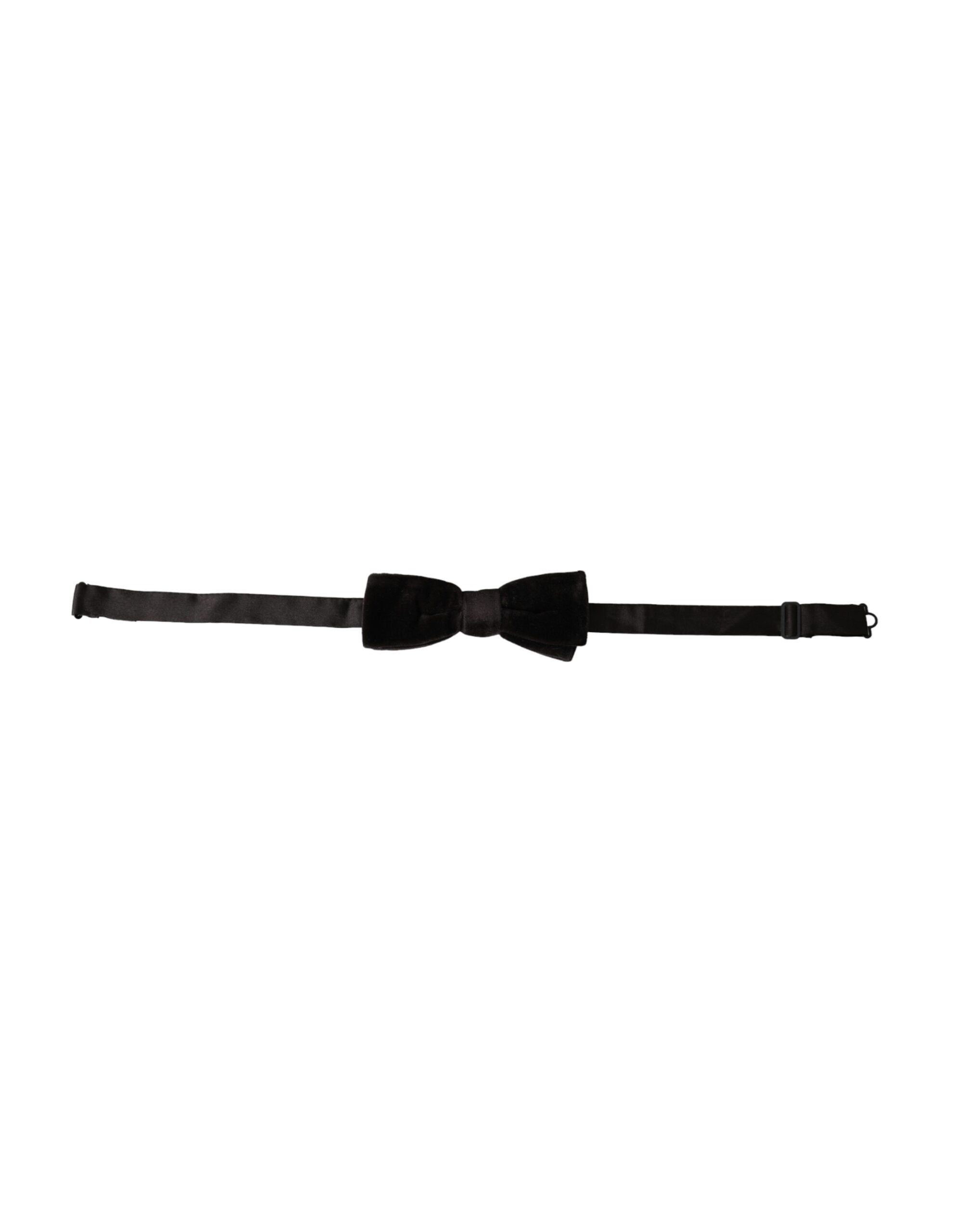 Dolce & Gabbana Maroon Velvet Cotton Adjustable Neck Men Bow Tie