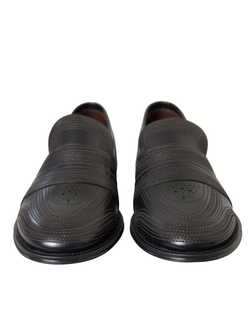 Thumbnail: Dolce & Gabbana Black Brown Leather Loafer Men Dress Shoes