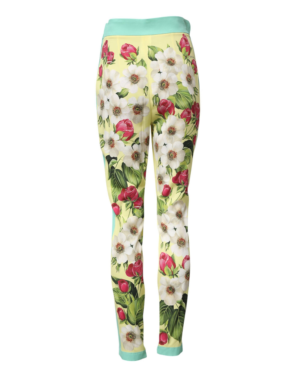 Thumbnail: Dolce & Gabbana Yellow Silk Floral Leggings Pants