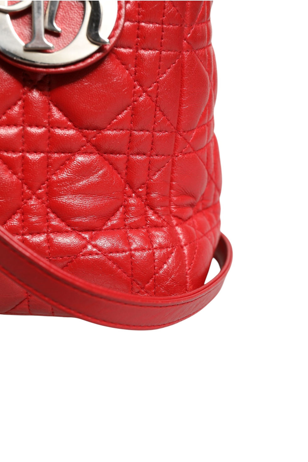 Thumbnail: Christian Dior Red Cannage Lambskin Leather Lady Dior Bag