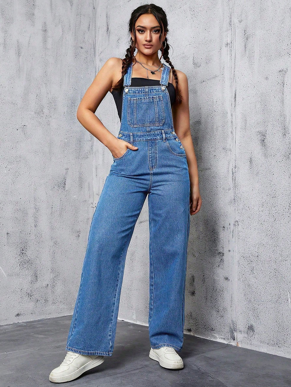 Thumbnail: Sleeveless Denim Jumpsuit