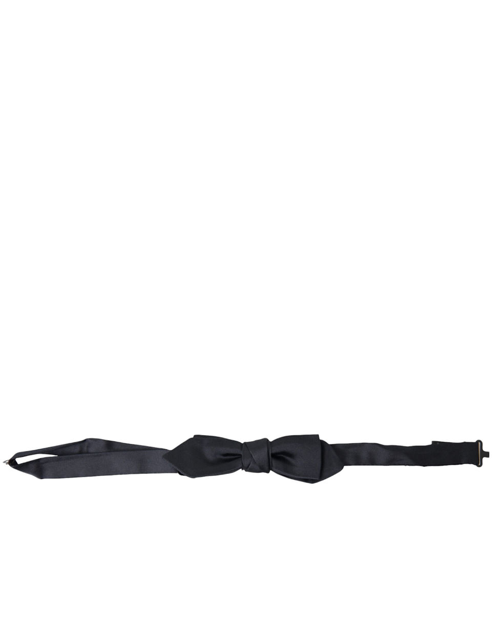 Thumbnail: Dolce & Gabbana Dark Blue Silk Satin Adjustable Neck Men Papillon Bow Tie