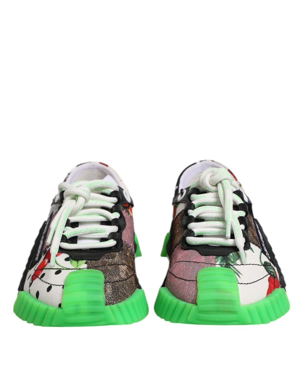 Thumbnail: Dolce & Gabbana Multicolor DG Logo Leopard Cherry Sneaker Shoes