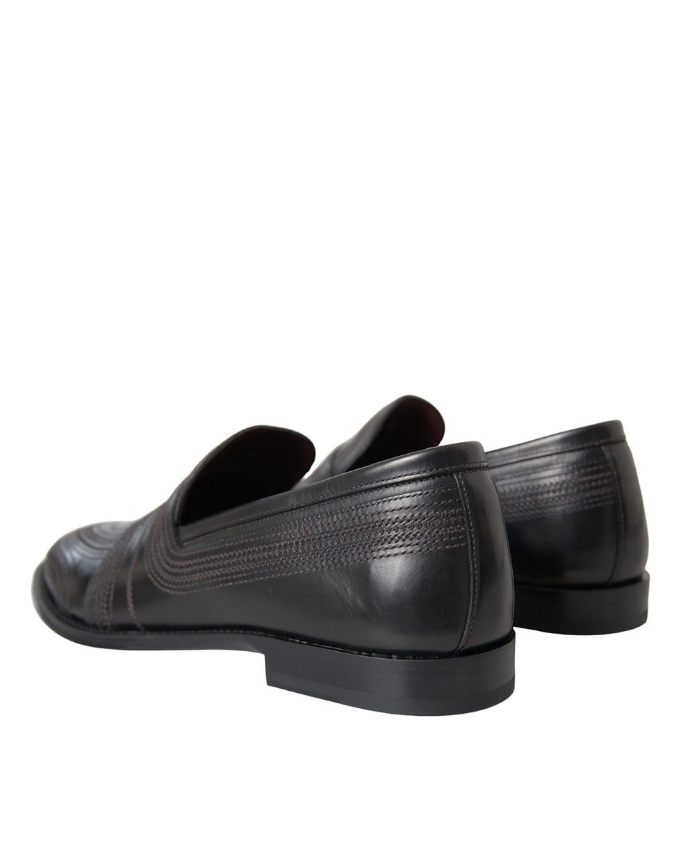 Thumbnail: Dolce & Gabbana Black Brown Leather Loafer Men Dress Shoes