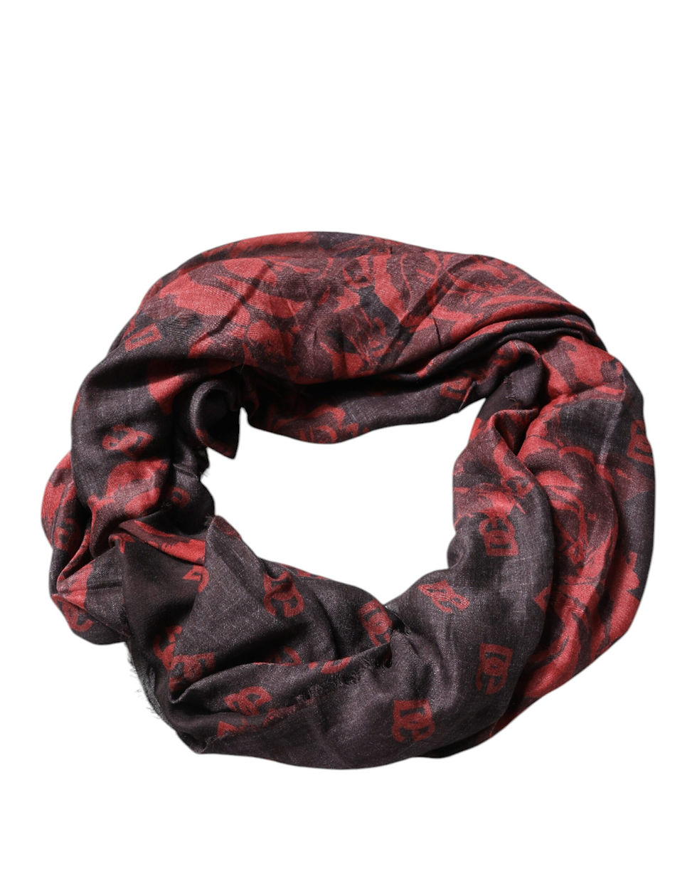 Thumbnail: Dolce & Gabbana Black Red Floral Modal Wrap Shawl Scarf