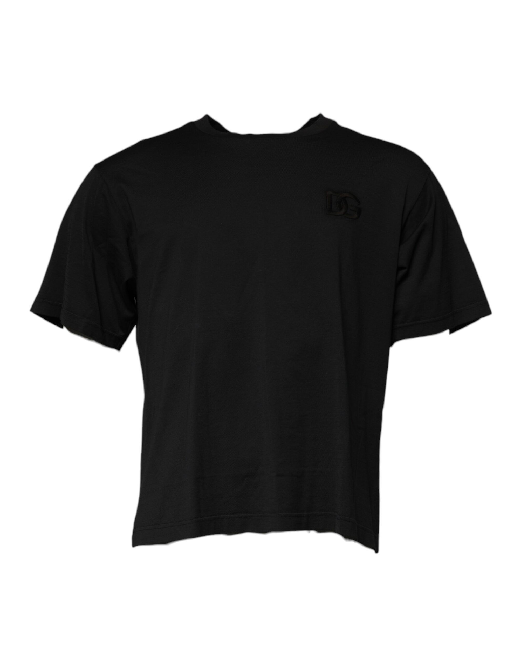 Dolce & Gabbana Black DG Logo Cotton Crew Neck T-shirt