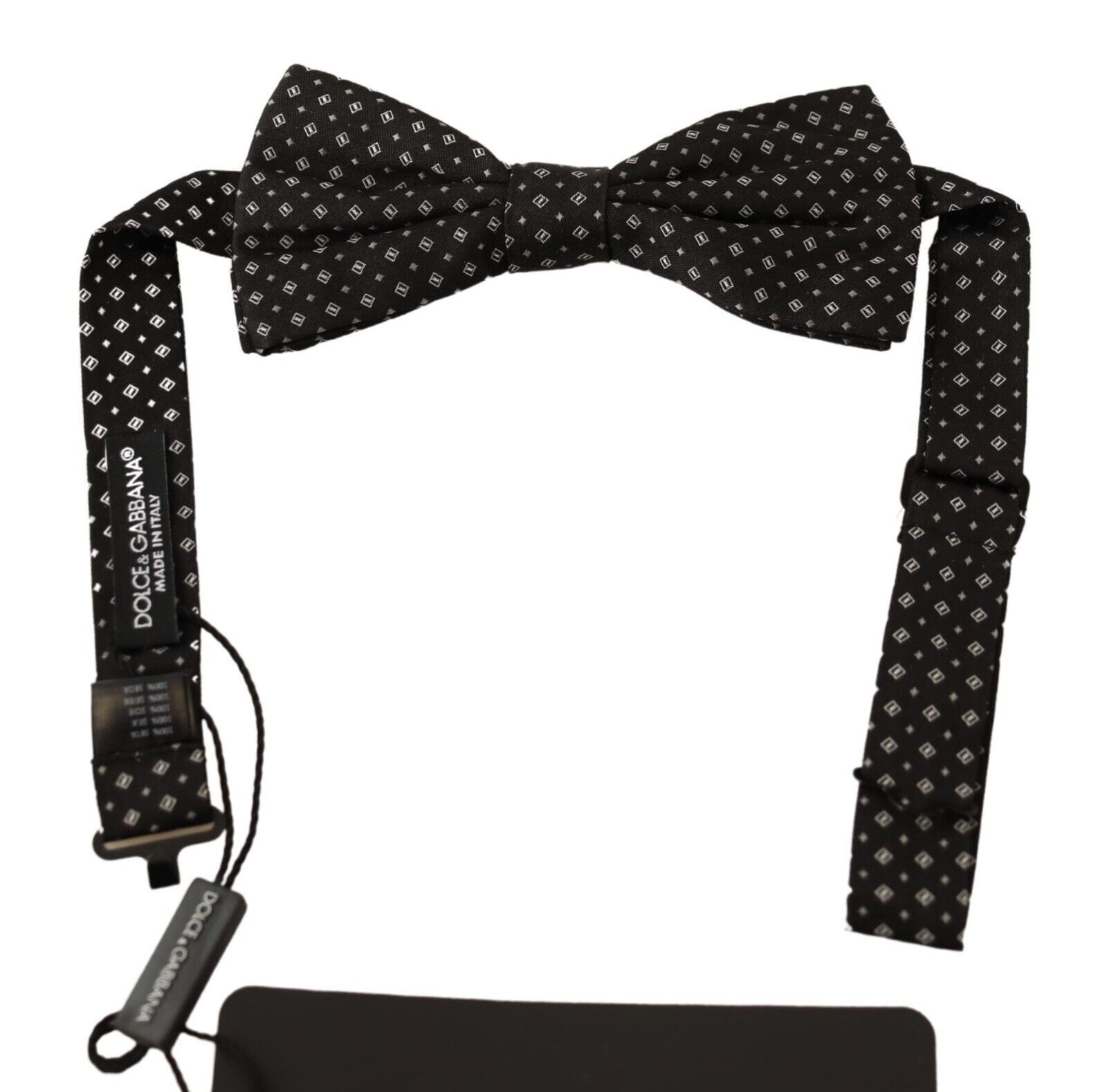 Dolce & Gabbana Dark Gray 100% Silk Adjustable Neck Papillon Tie