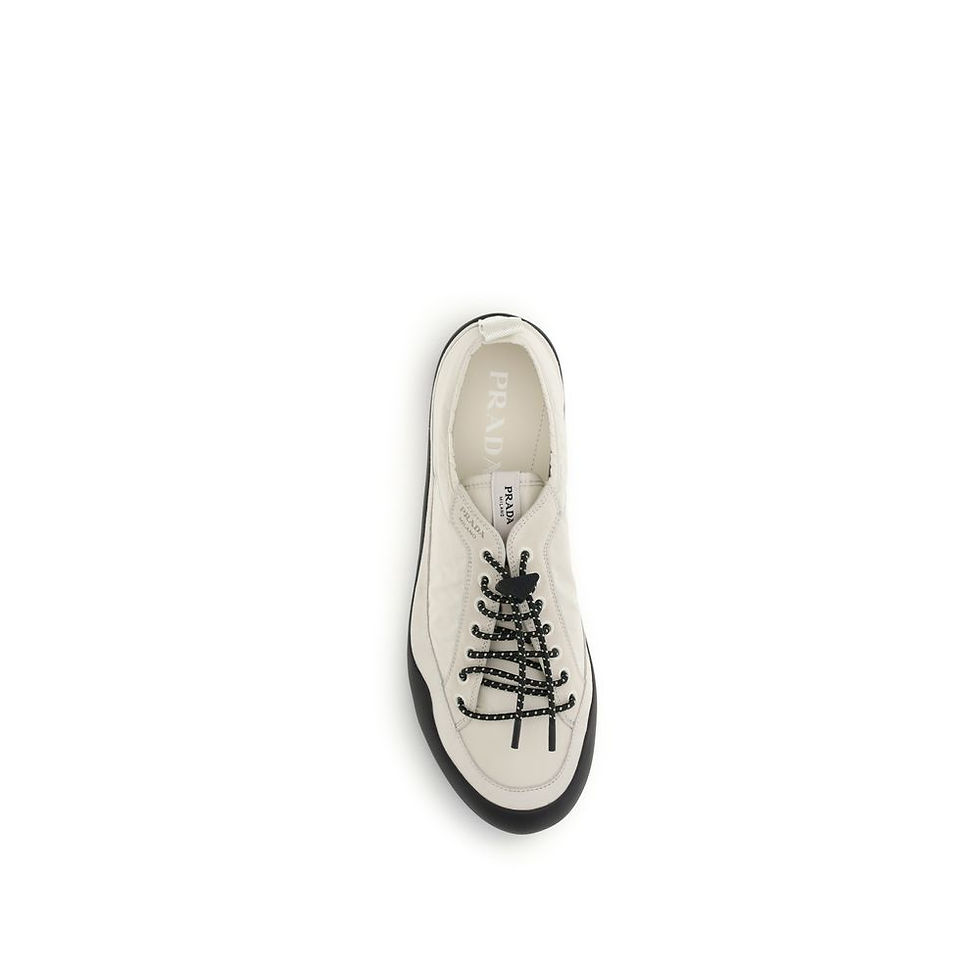 Thumbnail: Prada Beige Fabric Athletic Sneakers